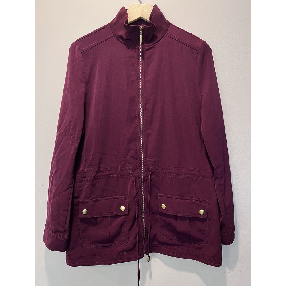 White House‎ Black Market Womens Size 6 Jacket Wine Burgundy Long/Rolled Sleeves